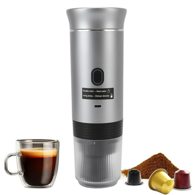 Machine à Café de Voyage, Cafetière Électrique Portable 120 ml Chauffage Automatique pour la Randonnée