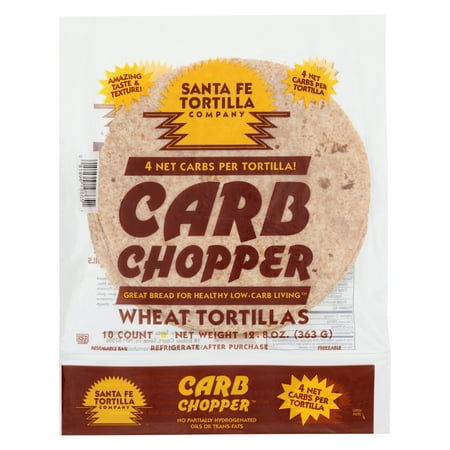 Santa Fe Tortilla Company Carb Chopper 7" Whole Wheat Flour Tortillas, 10 Count (18 oz)