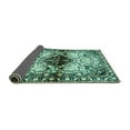 thumbnail image 2 of Ahgly Company Indoor Square Persian Turquoise Blue Traditional Area Rugs, 3' Square, 2 of 4