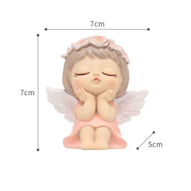 Adorno de ángel de resina en miniatura para tarta, figura para interior de coche, manualidades, decoración de escritorio para el hogar, regalo