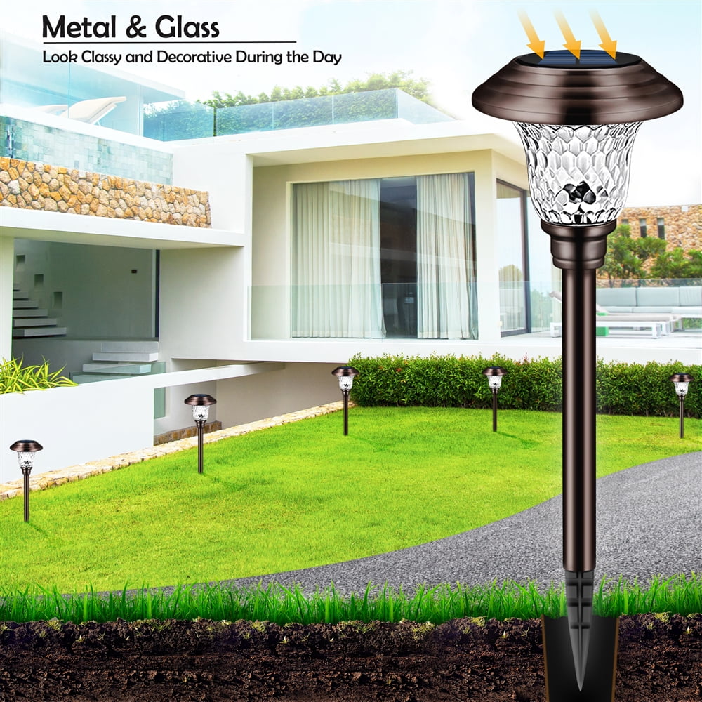8PK Solar Lawn Lights Outdoor Decorative Solar Garden Yard Lights Waterproof Auto-on/off Solar Landscape Lights for Lawn Patio Yard Garden Walkway