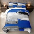 thumbnail image 2 of Erosebridal Ombre Blue Gray Bed Spread Queen, Abstract Oil Painting Queen Coverlet Set, Gray Reversible 3 Pieces 1 Quilt and 2 Pillowcases, 2 of 7