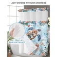 thumbnail image 4 of No Hook Shower Curtains with Snap-in Liner Set, Sea Turtle Waterproof Hotel Style Bathroom Shower Curtain, Summer Beach Coastal Nautical Coral Blue Red Mesh Top Window Bath Curtains 60''x72'', 4 of 6