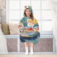 thumbnail image 7 of FORMRS Wearable Blanket Hoodie with Sleeves for Kids Cozy Flannel Sweatshirt, Goldfish Bowl, 7 of 7
