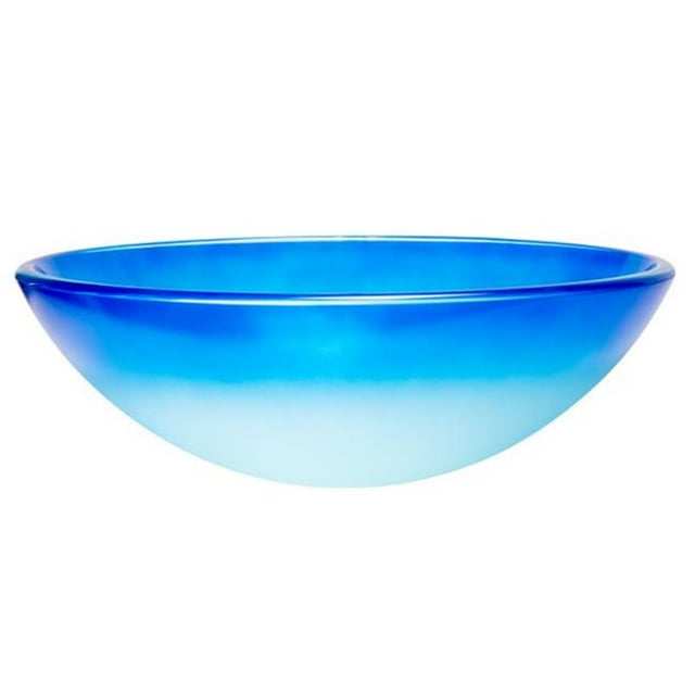 Eden Bath EB-GS70 1,75 in. Évier de Récipient en Verre Rond Givré par les Nuages&44; Bleu