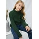 thumbnail image 2 of ABPHQTO Jersey infantil de mujer verde con cuello alto y dobladillo acanalado, 2 of 5