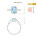thumbnail image 4 of ANGARA Natural Rectangular Cushion 1.2 ct Aquamarine Halo Engagement Ring in 14K White Gold for Women (Size-8x6mm) | March Birthstone, Anniversary, Jewelry Gift for Women | Natural Aquamarine Ring, 4 of 9