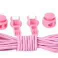 thumbnail image 5 of 1 Pair No Tie / Tie Free Elastic Shoelaces Lock Shoe Laces Strings Round Unisex Pink & white dot, 5 of 9