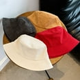 thumbnail image 7 of Casual Winter Soft Plush Corduroy Sun Cap Panama Hat Fisherman Cap Bucket Hat COFFEE, 7 of 7