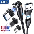 thumbnail image 2 of AUFU-Cable magnético USB tipo C a USB C, cargador de carga rápida, 100W/5A, PD, para Macbook, Xiaomi, Samsung, Cable Micro USBC, 2 of 5