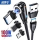 thumbnail image 2 of AUFU-Cable magnético USB tipo C a USB C, cargador de carga rápida, 100W/5A, PD, para Macbook, Xiaomi, Samsung, Cable Micro USBC, 2 of 5