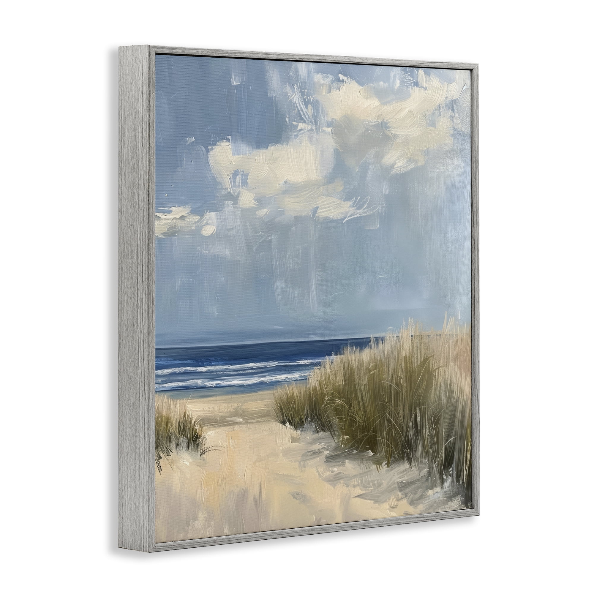 Stupell Industries In The Dunes By The Sea Gray Framed Giclee Art, design by Petal Prints Design
