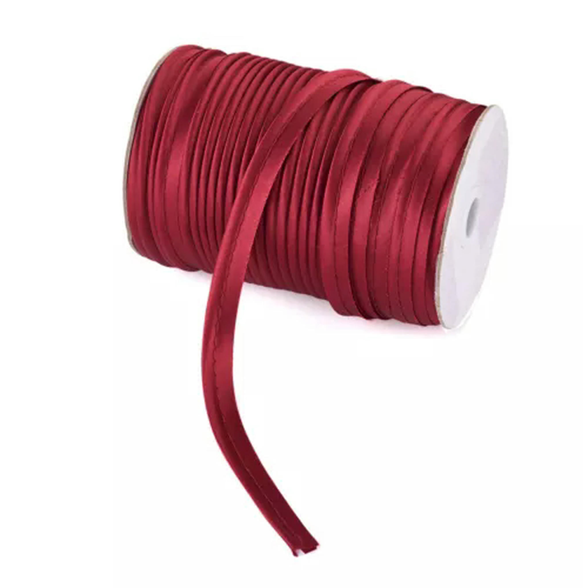 U8MO 109 Yards/roll 3/8 " Polyester Fiber Ribbons Trim Welting Cord for Clothing Sew-Dark Red