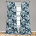 thumbnail image 2 of Flora Window Curtains, Grunge Vibe Oil Painting Like Print of Gentle Flowers Weathered Art, Lightweight Decor 2-Panel Set with Rod Pocket, Pair of - 28"x95", Pale Grey Dark Night Blue, by Ambesonne, 2 of 3