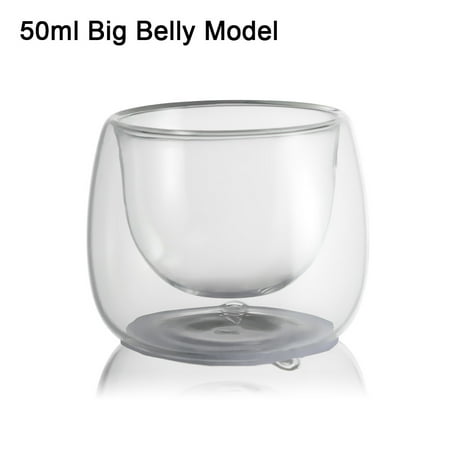 

Convenience Wine Coffee Drinks Tea Heat-Resistant Bottle Double Layer Cup Glass Cup 50ML BIG BELLY MODEL