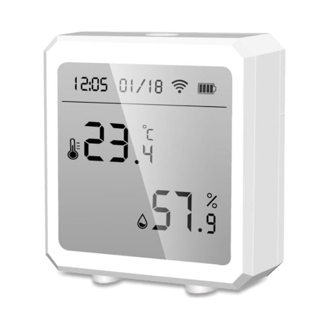 Matsuzay Sensor de temperatura y humedad, termómetro ajustable inalámbrico, higrómetro portátil reiniciable con pilas para invernadero Accesorios para electrodomésticos