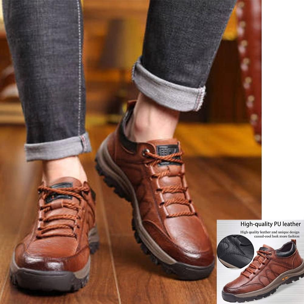 Men Hiking Shoes Arch Support Anti-Fatigue Anti Slip Shock-Absorbing Outdoor Snow Warm Running Boots,Large Sizes 6 to 13