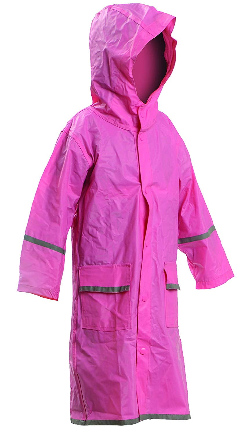 UNIFACO Girls Boys Rain Jacket Waterproof Cotton Lined Floral Printed Raincoats 2-9 Years