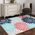 thumbnail image 3 of Pink Blue Grey Sunflowers Area Rugs 2.7'x5', Washable Small Throw Rugs for Kitchen Bedroom, Boho Retro Floral Rustic Blossom Indoor Outdoor Rug Non-Slip Low Pile Carpet Runner Reversible Floor Mats, 3 of 8