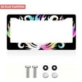 thumbnail image 2 of 1Pack License Plate Frames with Flame and Wave Pattern Includes Screws & Caps Full Accessories Included Size 6.3x12.2inch(16x31cm), 2 of 8