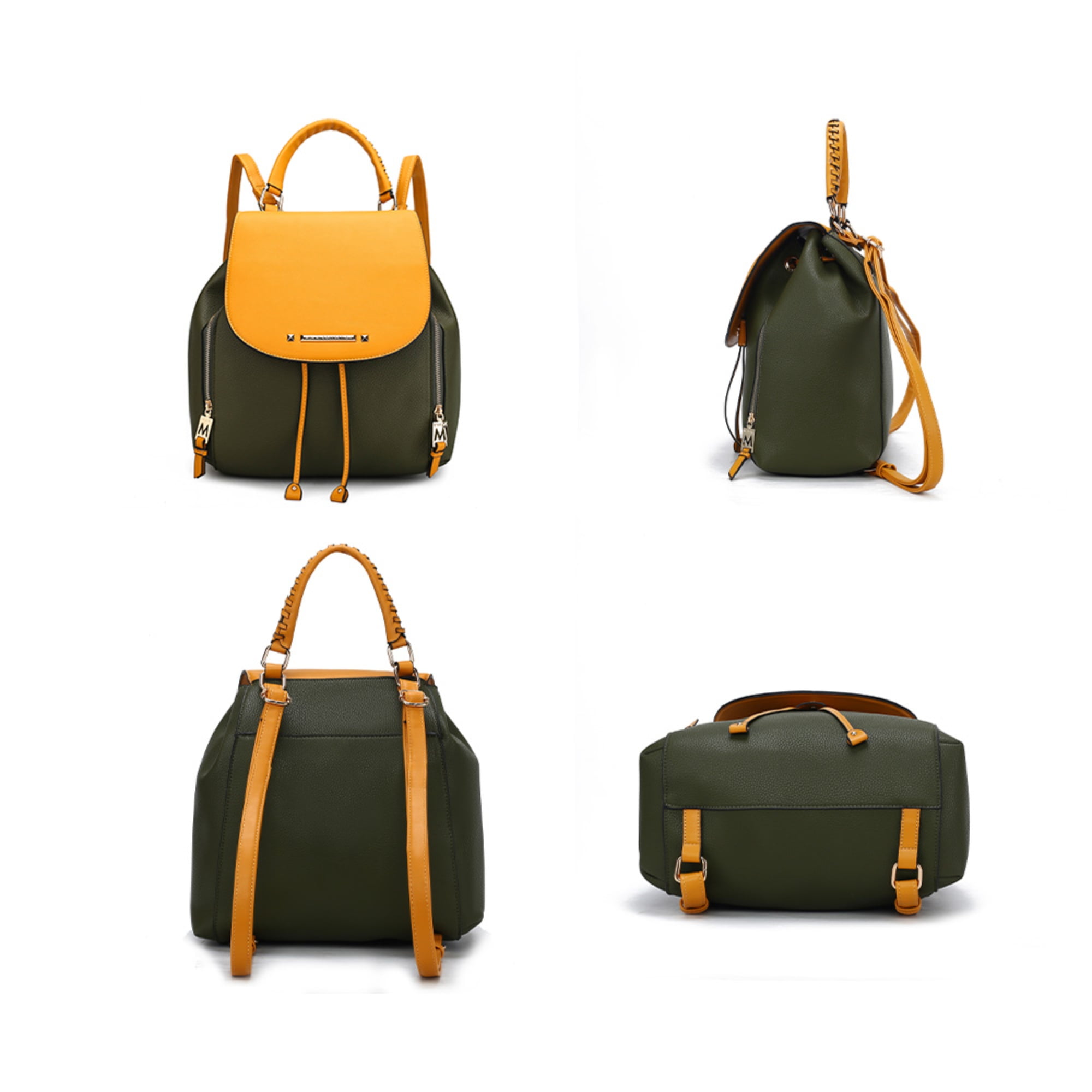 Michael Kors Viv Large Leather Olive Green Multi-Wear Backpack Michael Kors Slater Medium Signature Logo Backpack MK Olive  main image 2