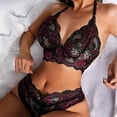 thumbnail image 4 of Conjunto de lencería para damas Lencería para damas Encaje Sexy Deep V Ropa Interior Transparente Bragaspangjing, 4 of 4