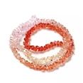 thumbnail image 3 of U8MO 10x Triangle Segmented Multi-color Transparent Glass Bead Strands 4.5x4mm 13.27"-Orange Red, 3 of 4