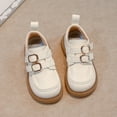 thumbnail image 6 of JUSLIO Girl Shoes Flat British Style Loafers Buckle (Toddler/Little Kid/Big Kid) Leather Shoes 26(US:9.5) Beige, 6 of 9