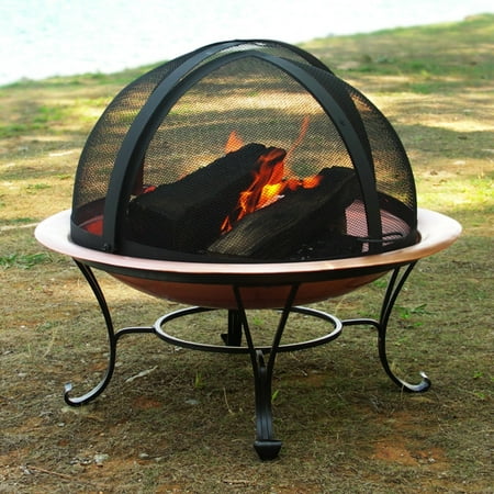 Asia Direct 32 diam. Fire Pit with Spark Screen and Free