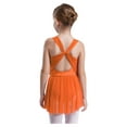 thumbnail image 2 of Haitryli Kids Girls Lyrical Contemporary Dance Dress Shiny Rhinestone Ballet Skirted Leotard Figure Skating Dress Orange 10, 2 of 6