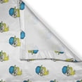 thumbnail image 3 of Ambesonne Hip Hop Kitchen Curtains, Fashion Cat, 55"x39", Azure Blue Yellow, 3 of 3