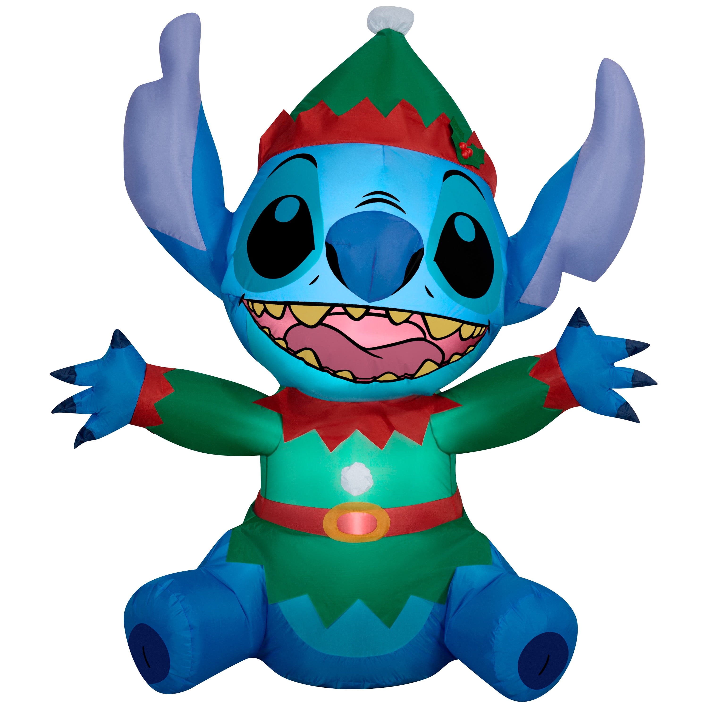 Lumière de vacances gonflable de Noël, cousue en tant qu'elfe Disney, 48.0314 po x 23.622 po x 53.9369 po x 3.1532 lb POINT AB 4,5' COMME ELF