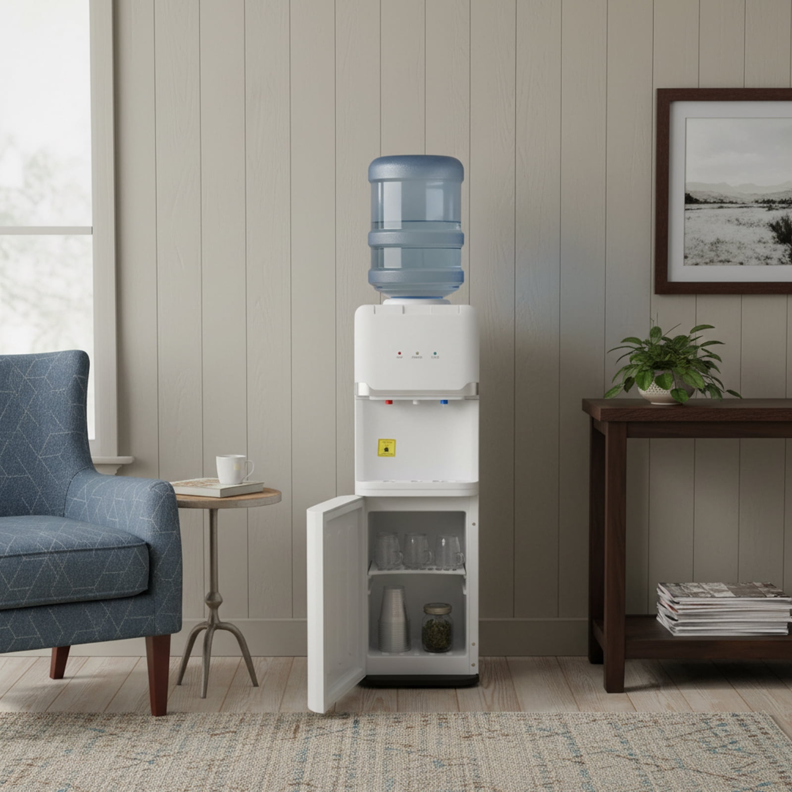 110V Top Loading Hot & Cold Water Cooler Dispenser Machine Countertop 5 Gallons