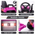 thumbnail image 5 of Funcid 24 Volt Ride on Toys with Remote, 5 AH Electric Ride on Vehicles for Kids, 240W Ride on Tractor, Power Car Wheels w/ Detachable Trailer, Bluetooth, Music, Taillight & Light Switch, Pink, 5 of 7