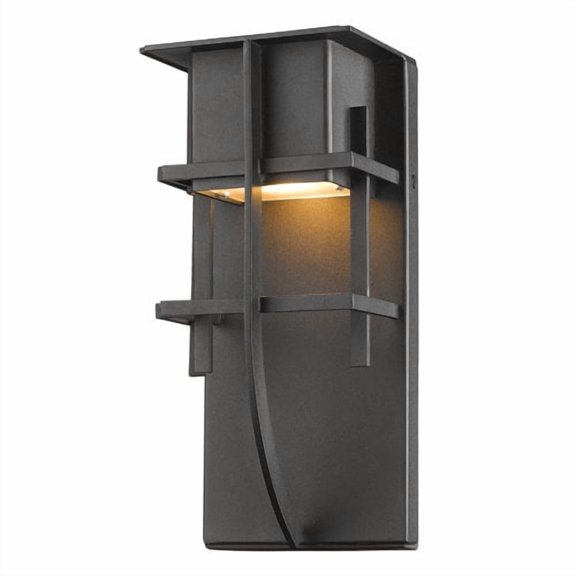 14W 1 Led Outdoor Wall Mount In Contemporary Style 10 Inches Wide By 19 Inches High-Black Finish Z-Lite 558B-Bk-Led