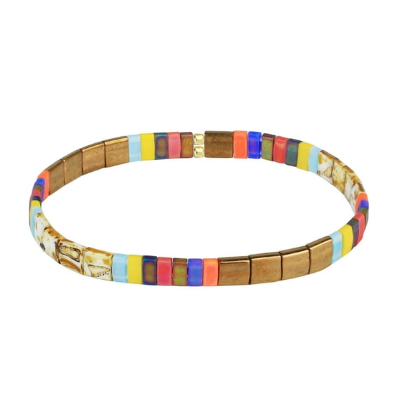 KELITCH Fashion Tila Miyuki Beaded Bracelet Colorful Elastic Stretch Bracelets Women Friendship Bracelets Birthday Presents