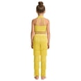 thumbnail image 2 of TSSOE Girls Modern Jazz Dance Outfits Tiered Tassels Latin Cha Cha Salsa Dance Crop Top with Pants Set for Competitions Yellow 16, 2 of 7