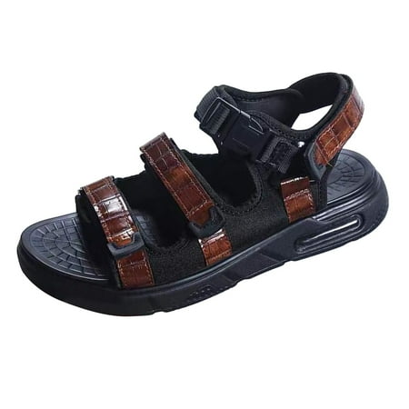

Vedolay Men s Sandals Men Sandals Fashion Summer Sandals Fashion Beach Shoes Outdoor Massage Soft Soled Men s Slides Sandals(Brown 7.5)