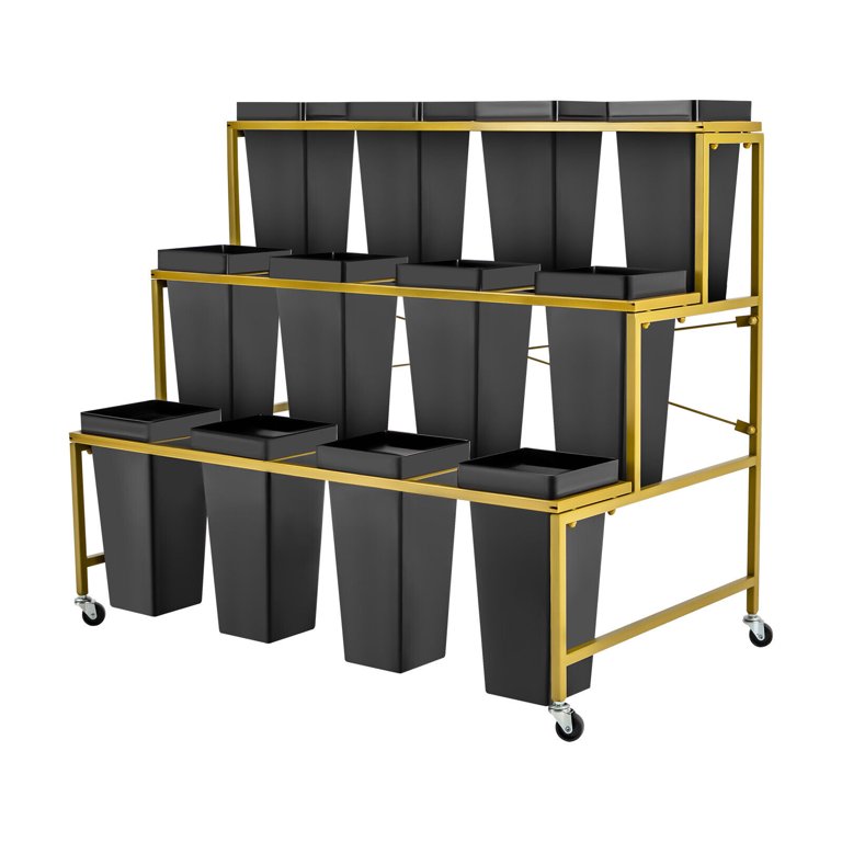 3-Tiered Metal Indoor Flower Display Stand, Stable Weight
