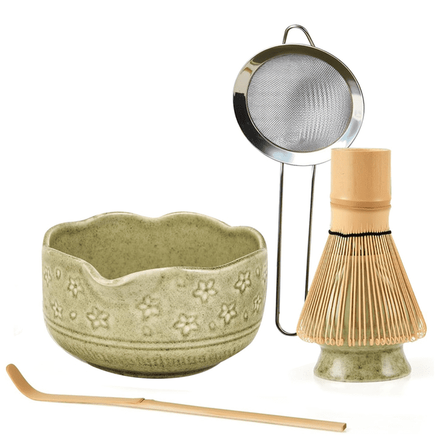 5Pcs Matcha Whisk Set, 18OZ Bowl with Spout, Japanese Ceremony Matcha Whisks Kit, Gift for Matcha Lovers Beginner,5 x Matcha Whisk Set