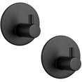 thumbnail image 3 of toalleros negros mate, autoadhesivos, para pared, de acero inoxidable, 3 m, ganchos para puerta, ganchos adhesivos para colgar, ganchos para baño, ganchos para toallas, gancho para toallas, 3 of 4