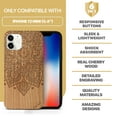 thumbnail image 7 of Case Yard Wooden Case Outside Soft TPU Silicone, Slim Fit Shockproof Wood Protective Phone Cover for Girls Boys Men and Women, Supports Wireless Charging Lara Mandala Design case for iPhone-12-Mini, 7 of 7