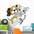thumbnail image 1 of Dog and Cat Wall Decal Sticker by Wallmonkeys Peel and Stick Graphic (36 in W x 34 in H) WM111946, 1 of 4