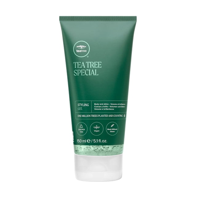 Gel para peinar con forma de árbol de té, fijación media y alto brillo, 150 ml, para todo el cabello