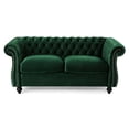 thumbnail image 2 of Emerald Velvet Material - Deep Button Tufted & Nailhead Accents - Living Room - 2-Seat Comfort, 2 of 5