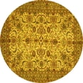 thumbnail image 1 of Ahgly Company Indoor Round Persian Yellow Traditional Area Rugs, 5' Round, 1 of 4