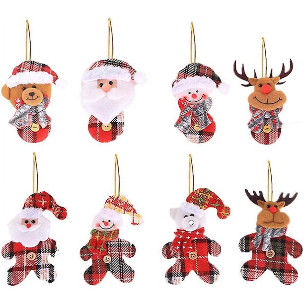 S 8 Piezas De Adornos Navideños Colgantes Pequeños Objetos Decorativos Colgantes De Figuras De Madera Decoración para La Fiesta De Navidad Habitación De Regalos De Árboles De Navi