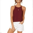 thumbnail image 2 of MesaSe Racerback Tank Tops for women Halter Casual Sleeveless Solid color Summer Tops, 2 of 6