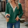 thumbnail image 7 of Ohufall Womens Tops, Women's Fashion Casual Spring Summer Long Sleeve V-Neck Blouses & Shirts Womens Fashion, 7 of 7