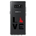 thumbnail image 1 of DistinctInk Clear Shockproof Hybrid Case for Samsung Galaxy Note 8 - TPU Bumper Acrylic Back Tempered Glass Screen Protector - Idaho - Love Black & Red, 1 of 5